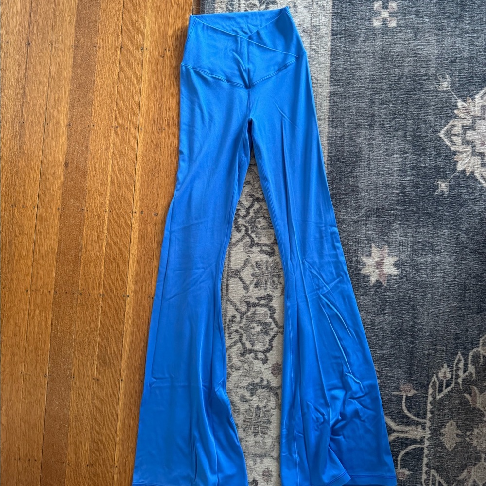 Aerie Blue Crossover Flare Leggings